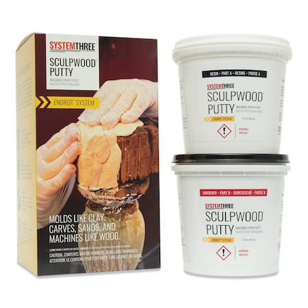 System Three Resins SculpWood Putty Epoxy Filler, 1/2 Gallon Kit 1600K20